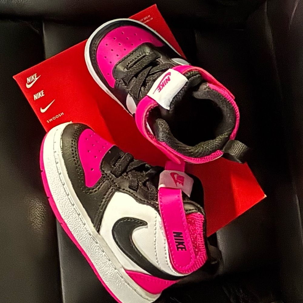 Nike Kids' Pink, Black, and White Sneakers